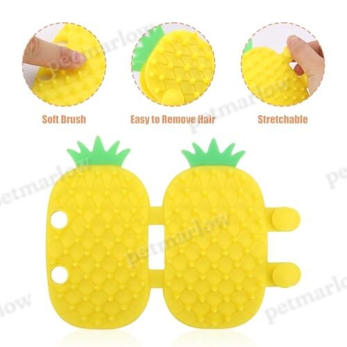 Pineapple Self Cleaning Cat Brush 2-in-1 Tickling Comb Pet Brush – view 4