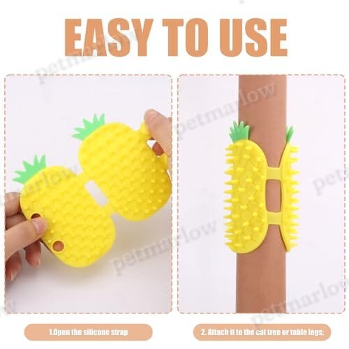 Pineapple Self Cleaning Cat Brush 2-in-1 Tickling Comb Pet Brush – view 5
