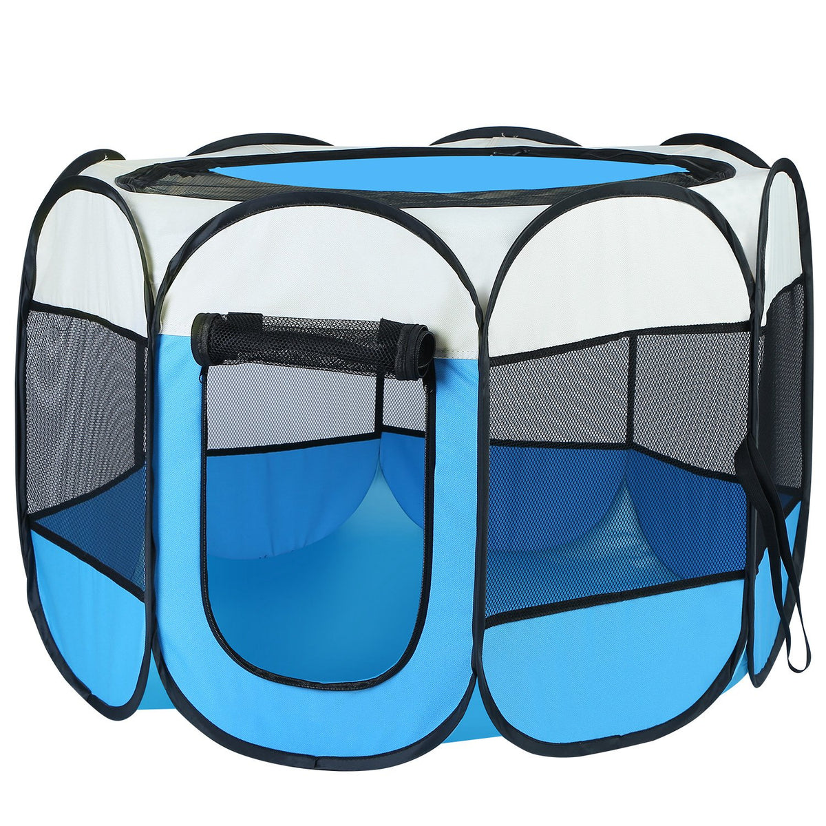 Portable Foldable Pet Tent Exercise Pen – Blue