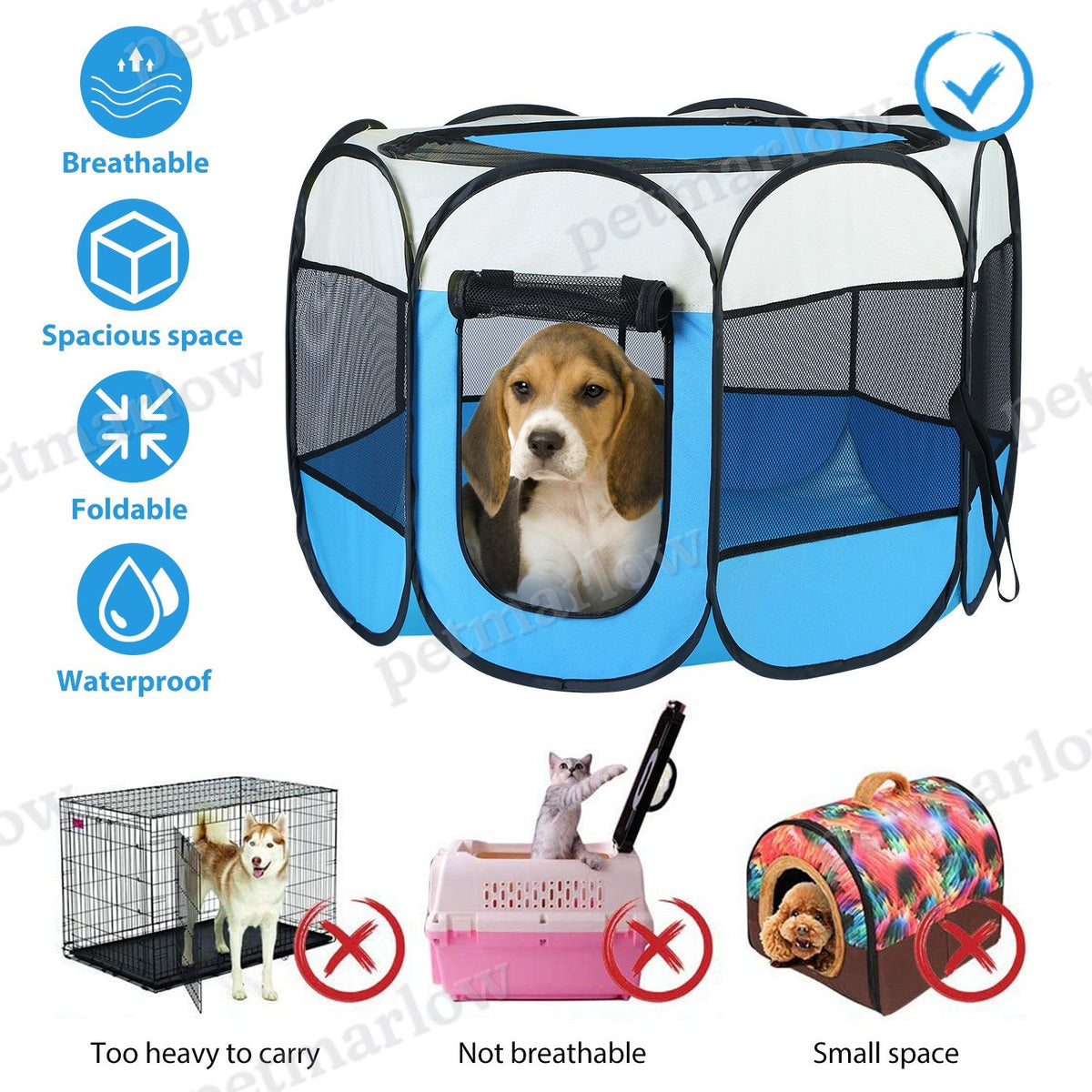 Portable Foldable Pet Tent Exercise Pen – view 4