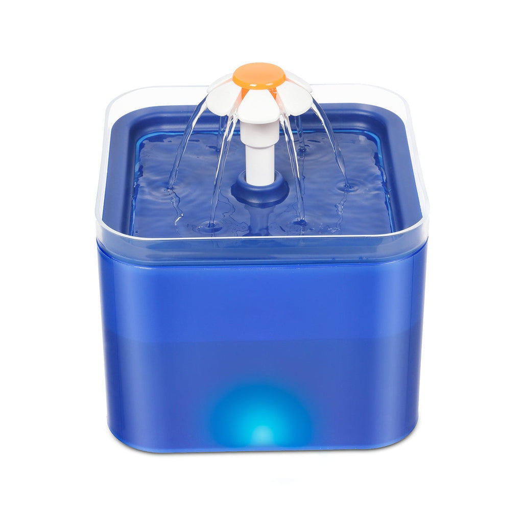 Plastic Colorful Flower 2.0L PP Non-toxic Automatic Pet Drinking Fountain – Blue
