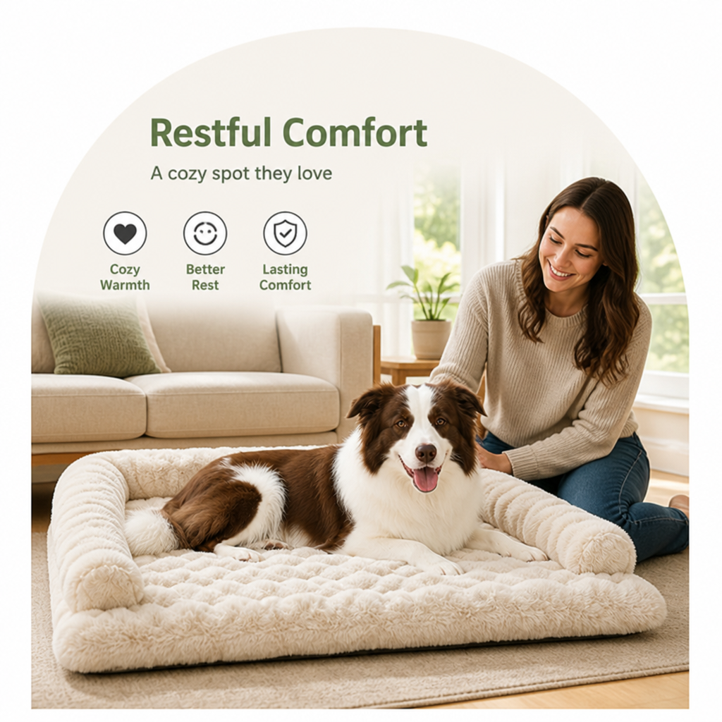 Petmarlow Imitation Rabbit Fur & Anti-Slip Dog Bed – view 8
