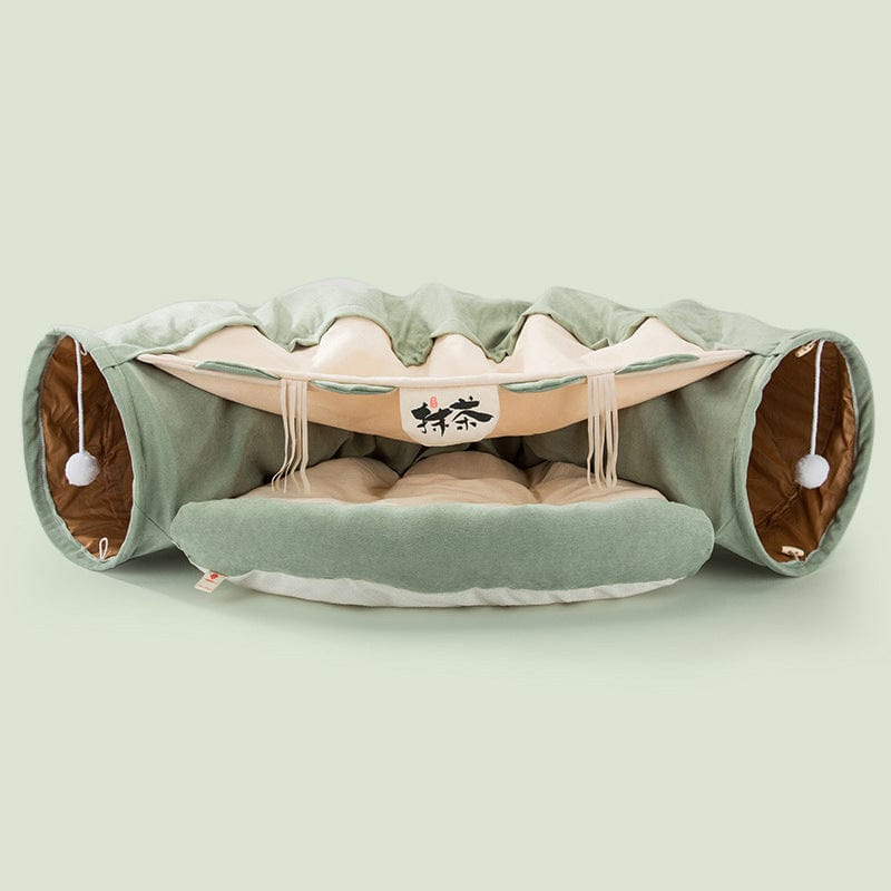 Plush Burrowing Cat Tunnel – Green