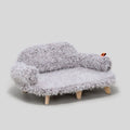 Plush Cozy Sofa for Dogs and Cats – Grey / All Match Light Brown