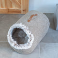 Plush Fur Lined Cat Cave – Beige
