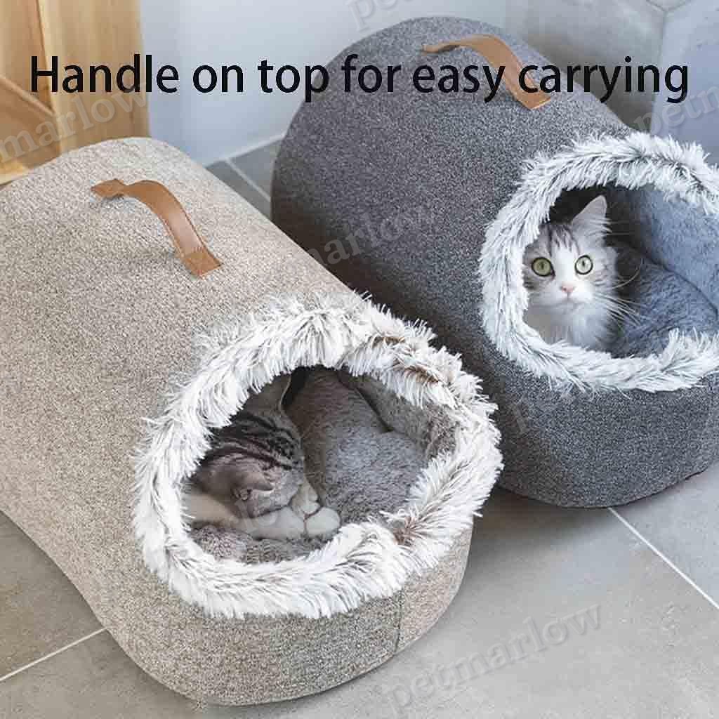 Plush Fur Lined Cat Cave – view 6