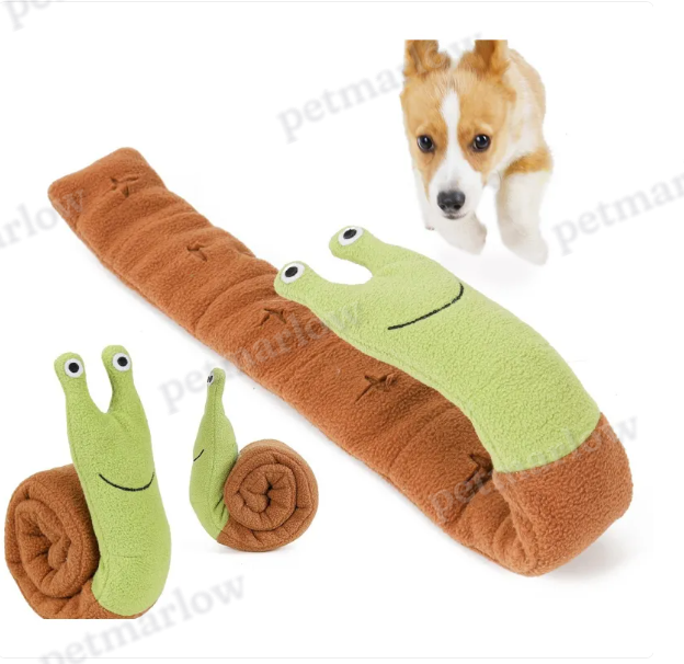 Plush Snail-Shaped Dog Toy with Crinkle Effect and Squeaker – view 3