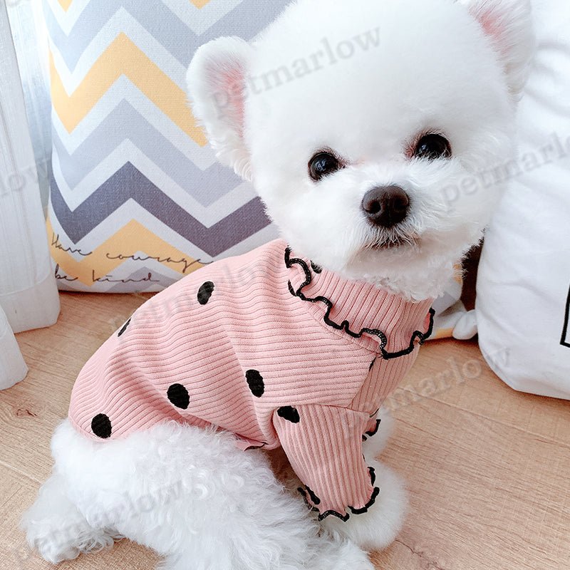 Polka Dot Turtleneck Dog Shirt – view 6