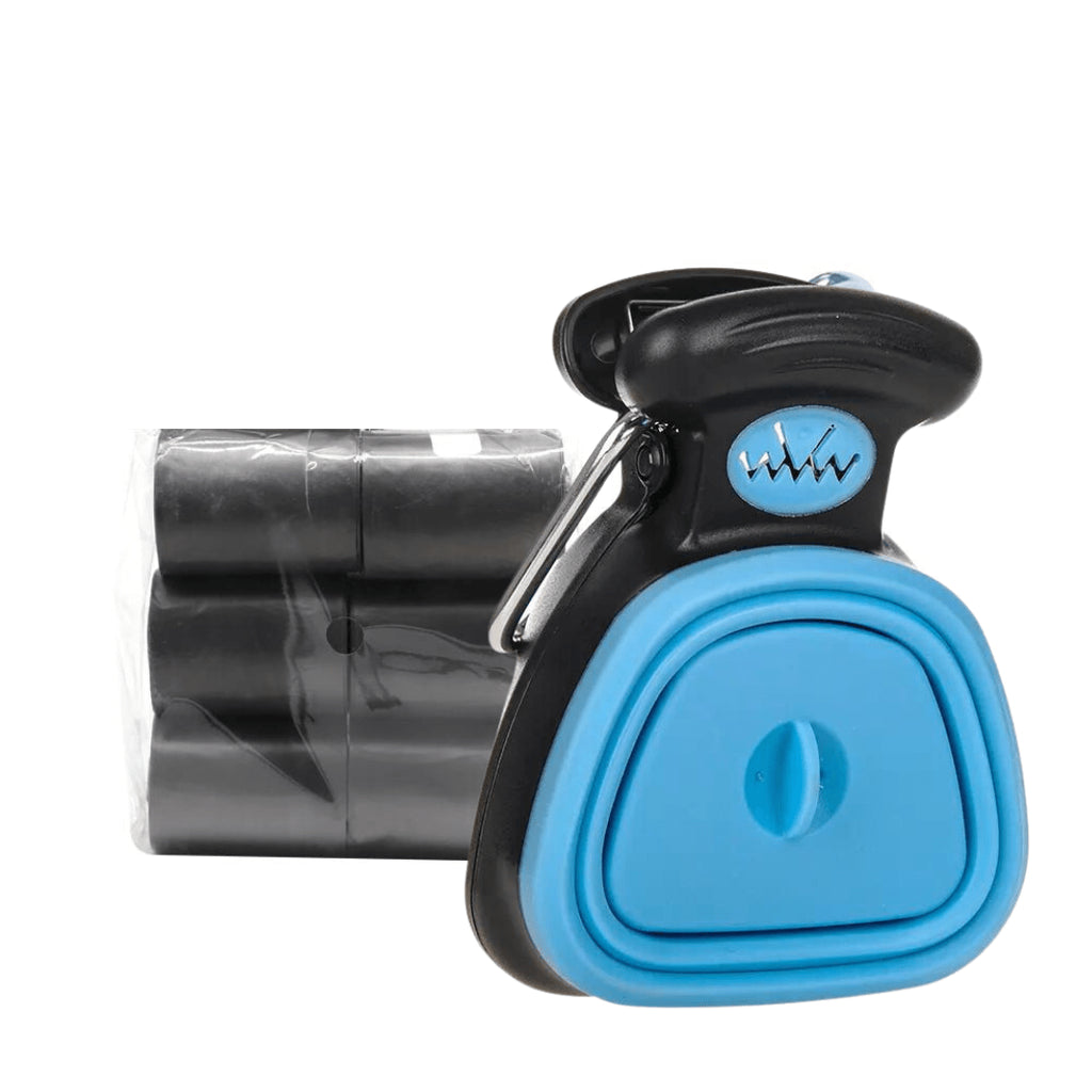 PoochScoop - Dog poop bag dispenser – Blue + free bags / Small