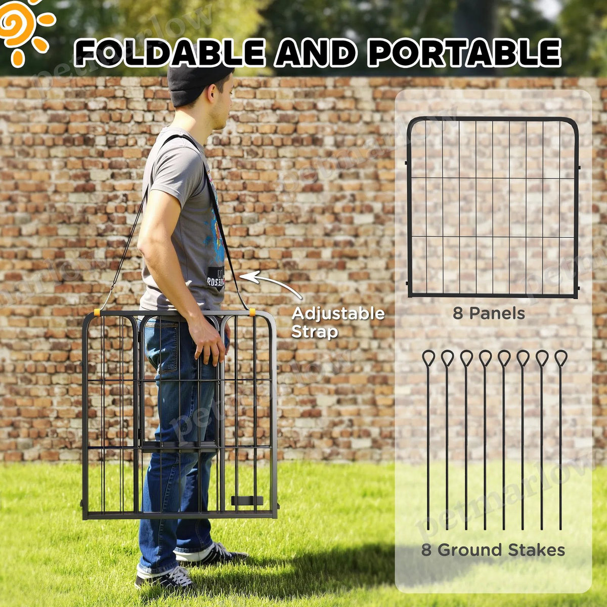 Portable 24" Dog Playpen for Indoor and Outdoor Use – view 5