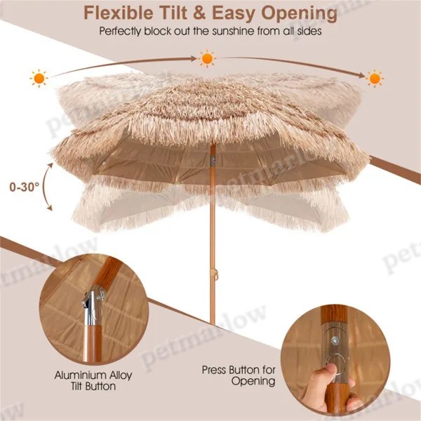 Portable Beach Umbrella with Adjustable Tilt for Shade – view 5