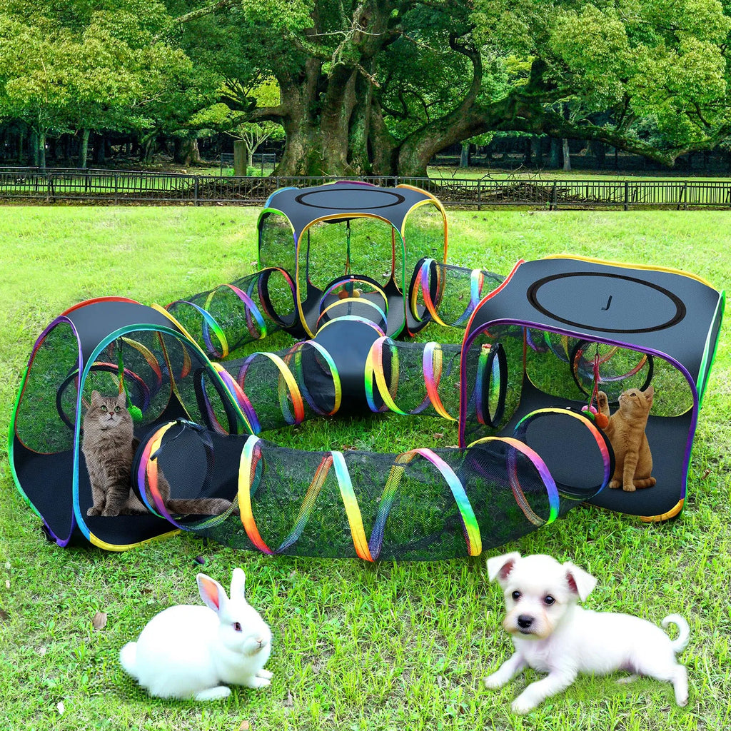 Portable Cat Enclosure - 7-in-1 Outdoor Catio with Tent & Tunnel