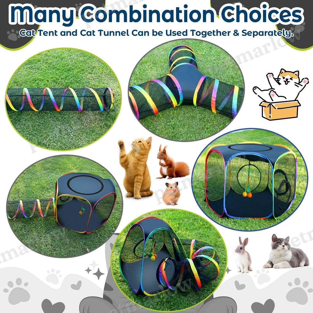 Portable Cat Enclosure - 7-in-1 Outdoor Catio with Tent & Tunnel – view 3