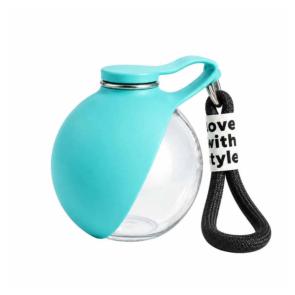 Portable Dog Water Bottle with Foldable Bowl – Blue