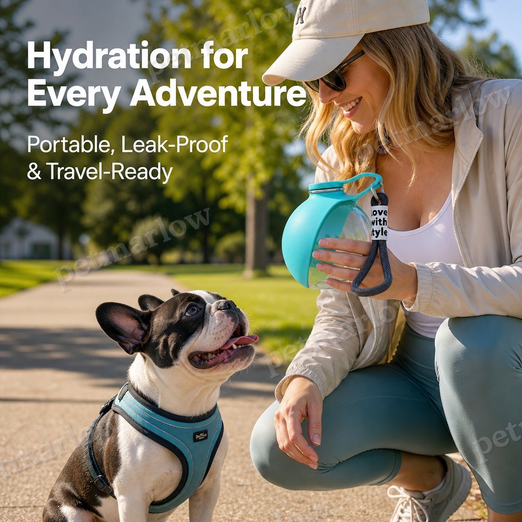 Portable Dog Water Bottle with Foldable Bowl – view 5