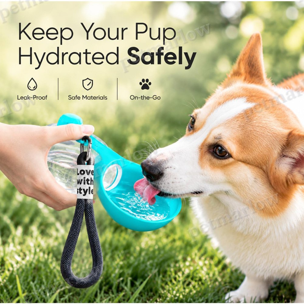 Portable Dog Water Bottle with Foldable Bowl – view 6