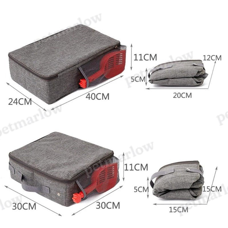 Portable Foldable Cat Travel Litter Box With Zipper Waterproof Oxford Cloth PP Board – view 3