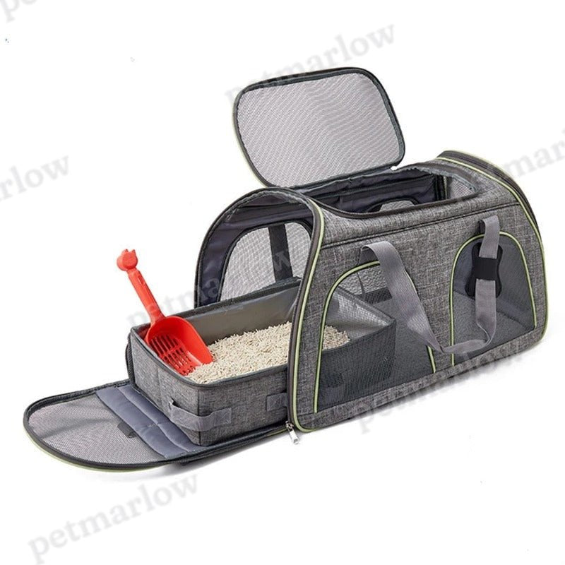 Portable Foldable Cat Travel Litter Box With Zipper Waterproof Oxford Cloth PP Board – view 5