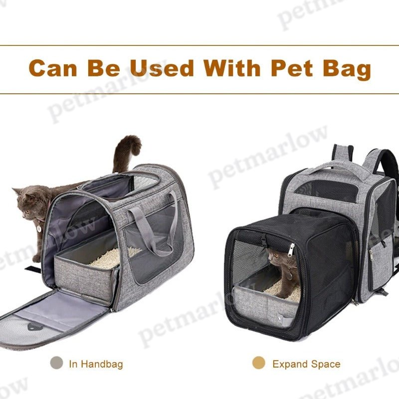 Portable Foldable Cat Travel Litter Box With Zipper Waterproof Oxford Cloth PP Board – view 6