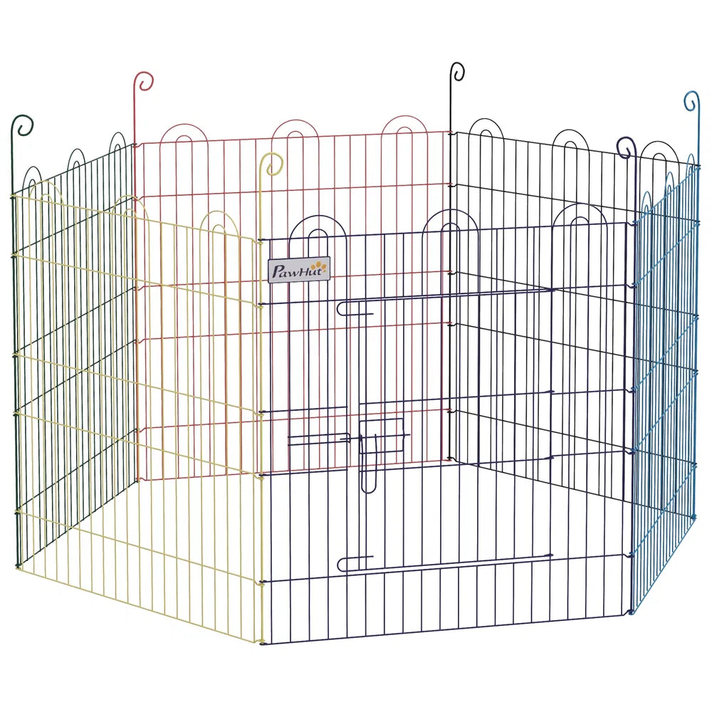 Portable Hexagon Dog Playpen with Step-Through Door – Multi Colour