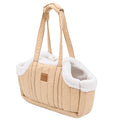 Portable Large Capacity Cat Bag Waterproof Warm Travel Fleece Pet Dog Tote Carrier Purses – Beige