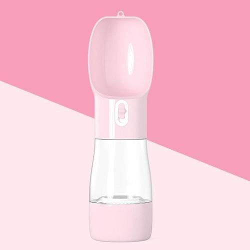 Portable Multifunction Pet Water Bottle – Powder Pink