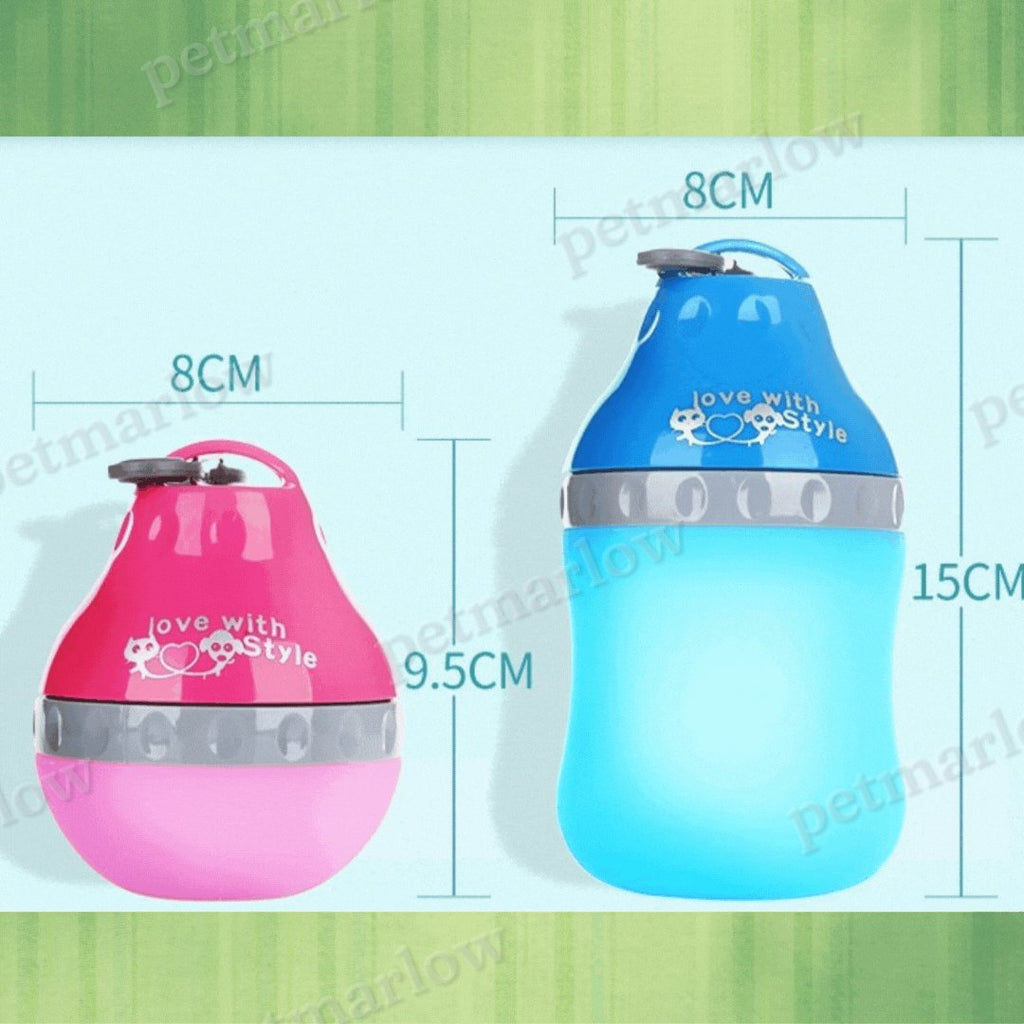 Portable Pet Water Bottle with Built-In Bowl and Carabiner – view 4