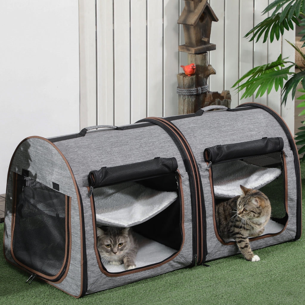 Portable Soft-Sided Cat Carrier for Travel with Divider