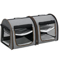 Portable Soft-Sided Cat Carrier for Travel with Divider – Light Gray / 530x540x110 mm