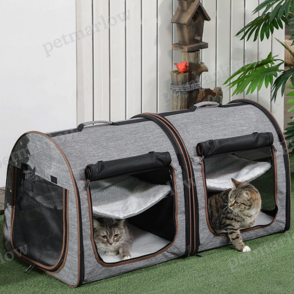 Portable Soft-Sided Cat Carrier for Travel with Divider – view 3