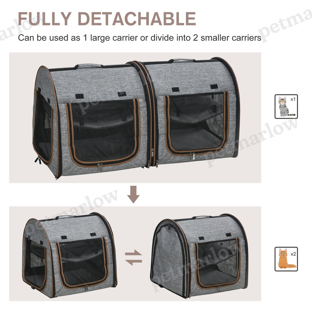 Portable Soft-Sided Cat Carrier for Travel with Divider – view 5