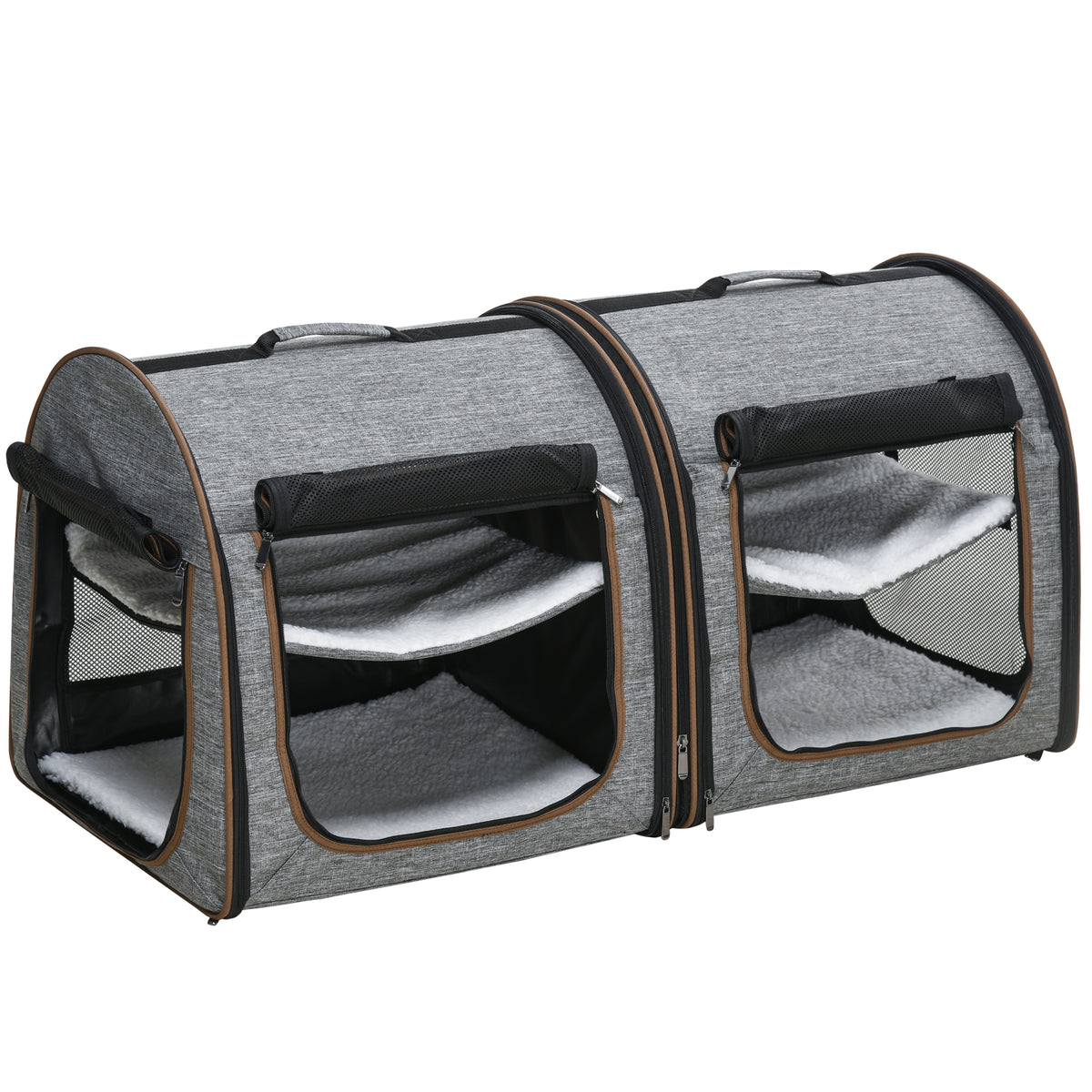 Portable Soft-Sided Pet Cat Carrier With Divider