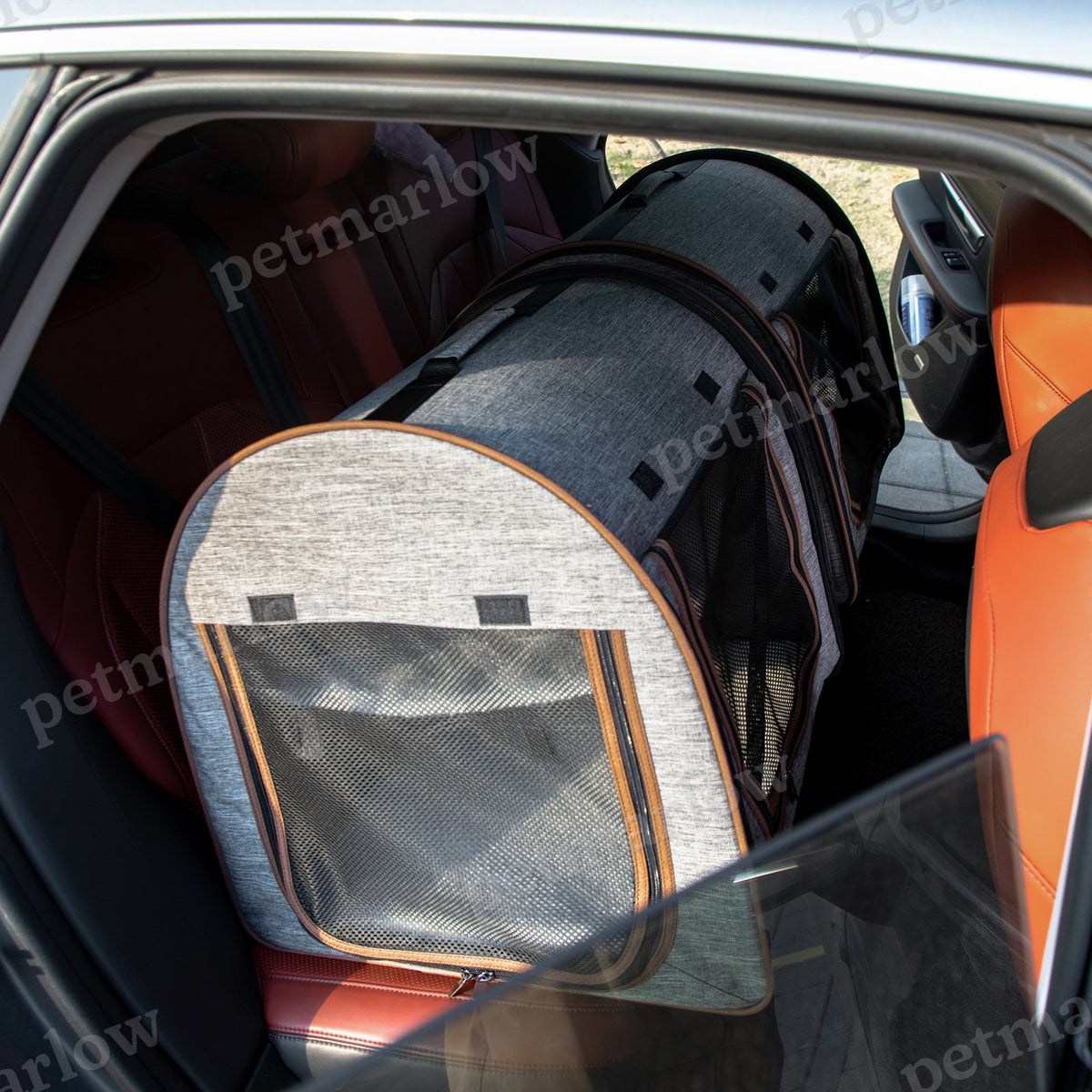 Portable Soft-Sided Pet Cat Carrier With Divider – view 5