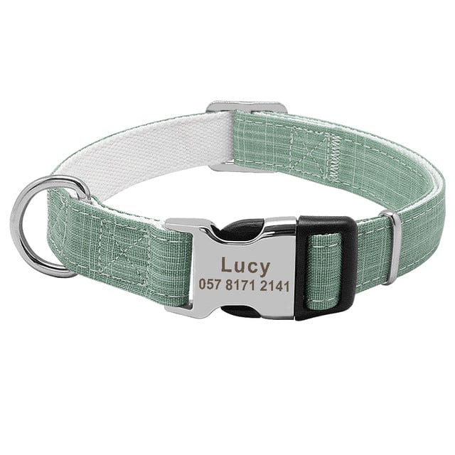 Personalized Engraved Pet Collar for Dogs and Cats – Green / S
