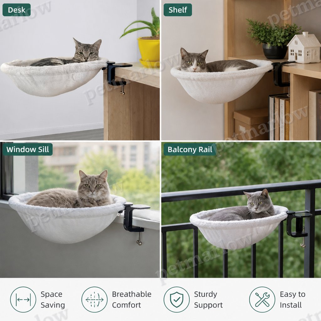 Premium Hanging Cat Hammock for Desks & Shelves – view 4