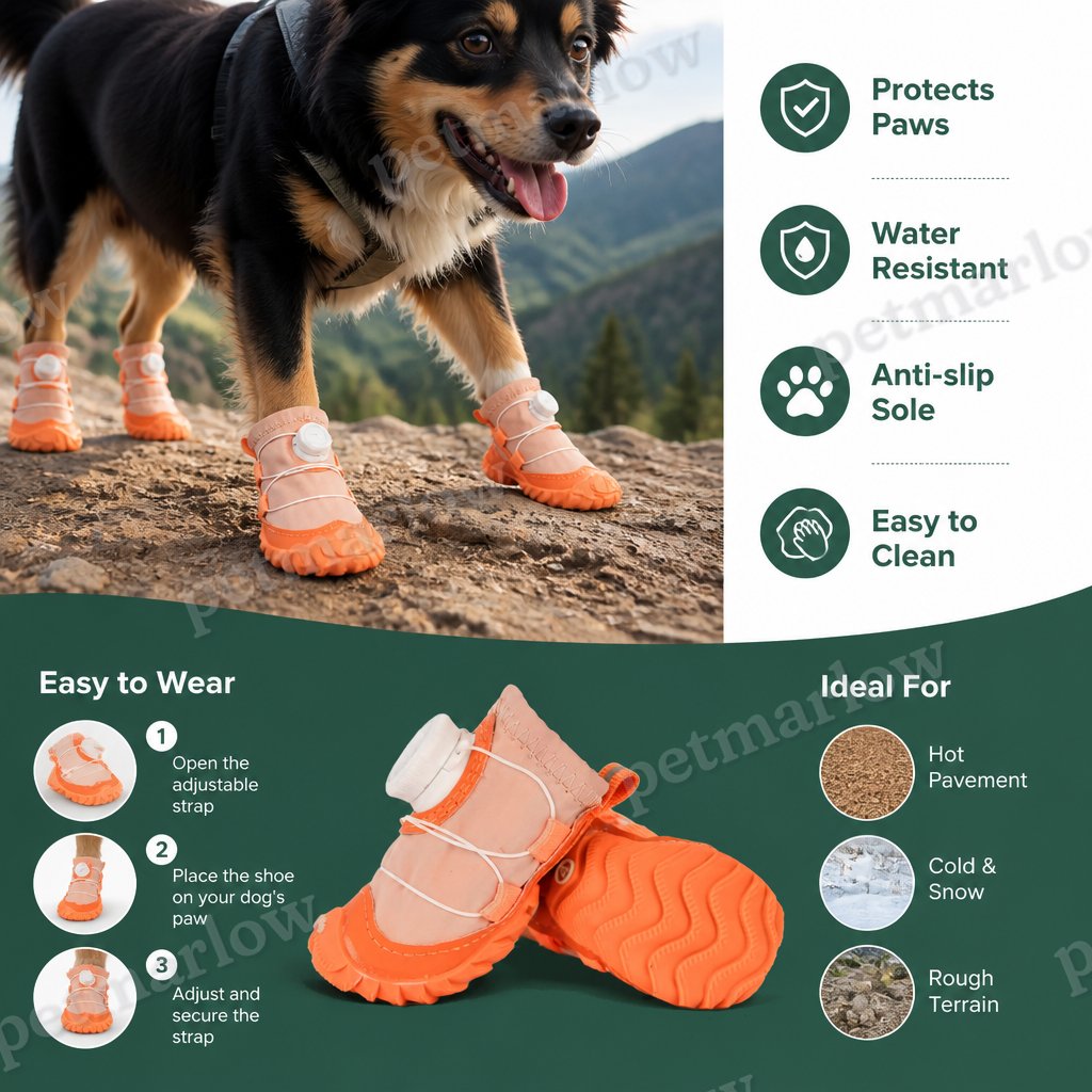 Protective Dog Shoes with Adjustable Straps for Comfortable Outdoor Walks – view 5