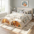 Queen Size Bed Frame with Cat Caves