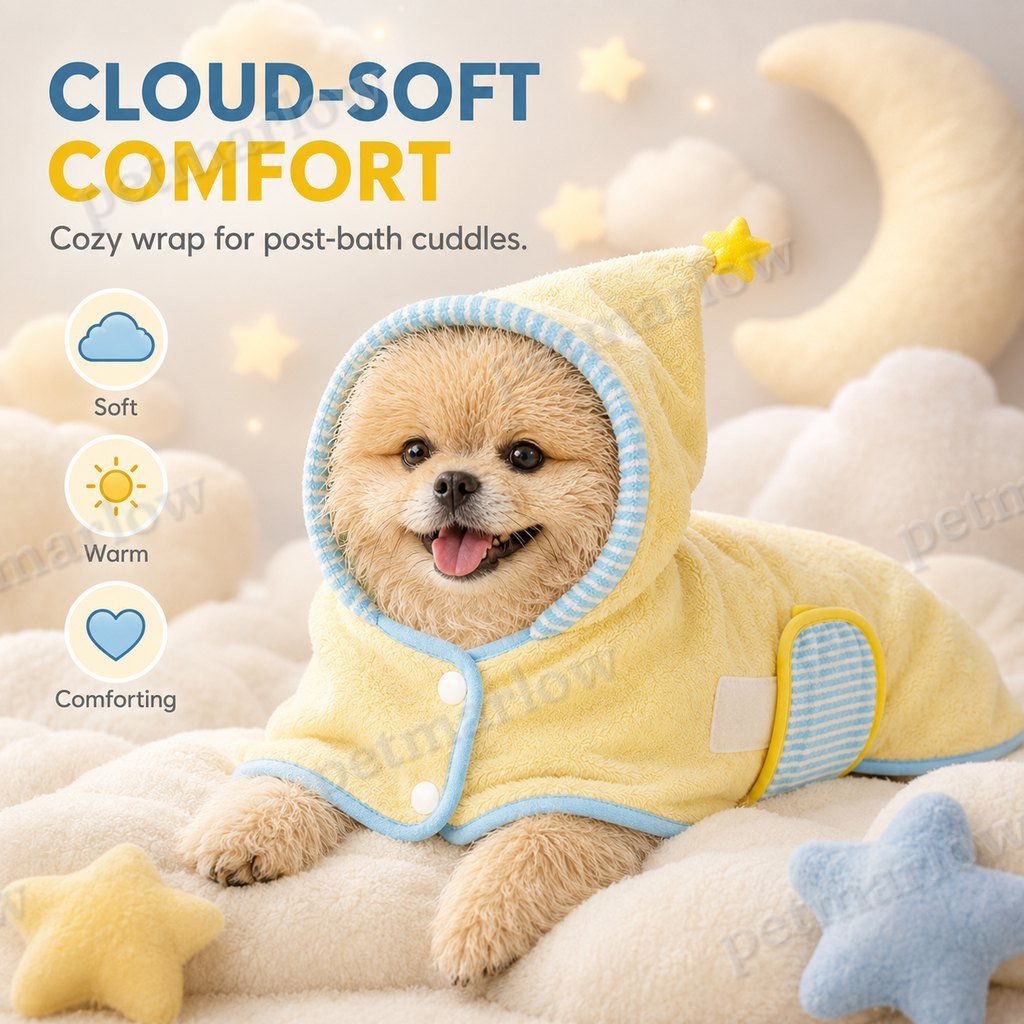 Quick-Dry Terry Hooded Pet Drying Robe – view 3
