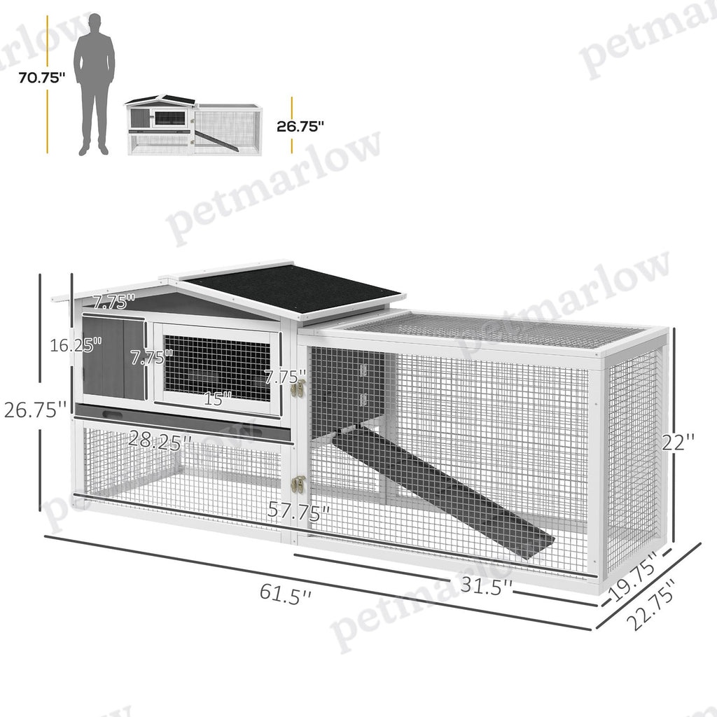 Rabbit Hutch 2-Story Cage for Small Animals with Slide-Out Tray – view 4
