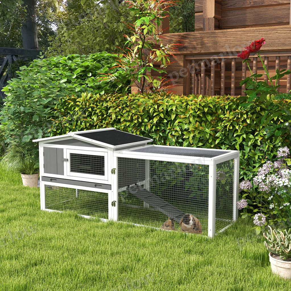 Rabbit Hutch 2-Story Cage for Small Animals with Slide-Out Tray – view 5