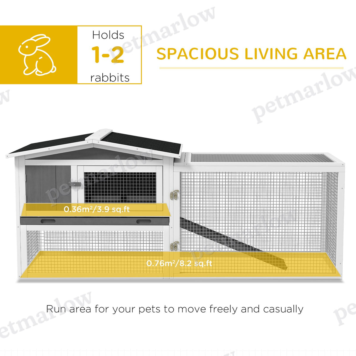 Rabbit Hutch 2-Story Cage for Small Animals with Slide-Out Tray – view 6
