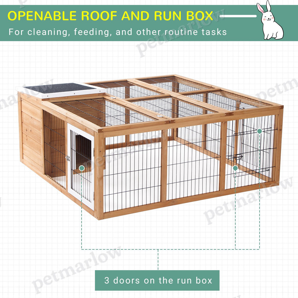 Rabbit Hutch for Small Animals with Easy Access Roof – view 4