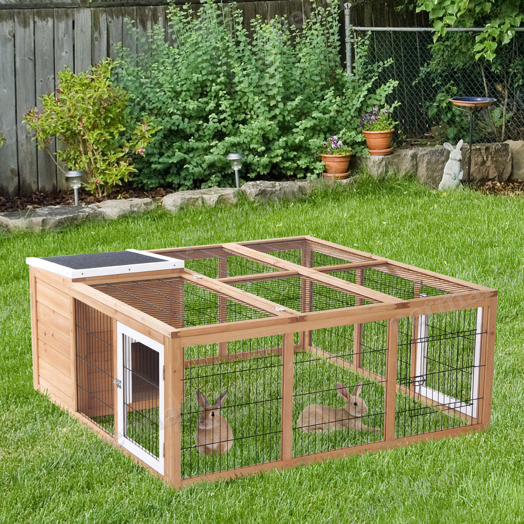 Rabbit Hutch for Small Animals with Easy Access Roof – view 6