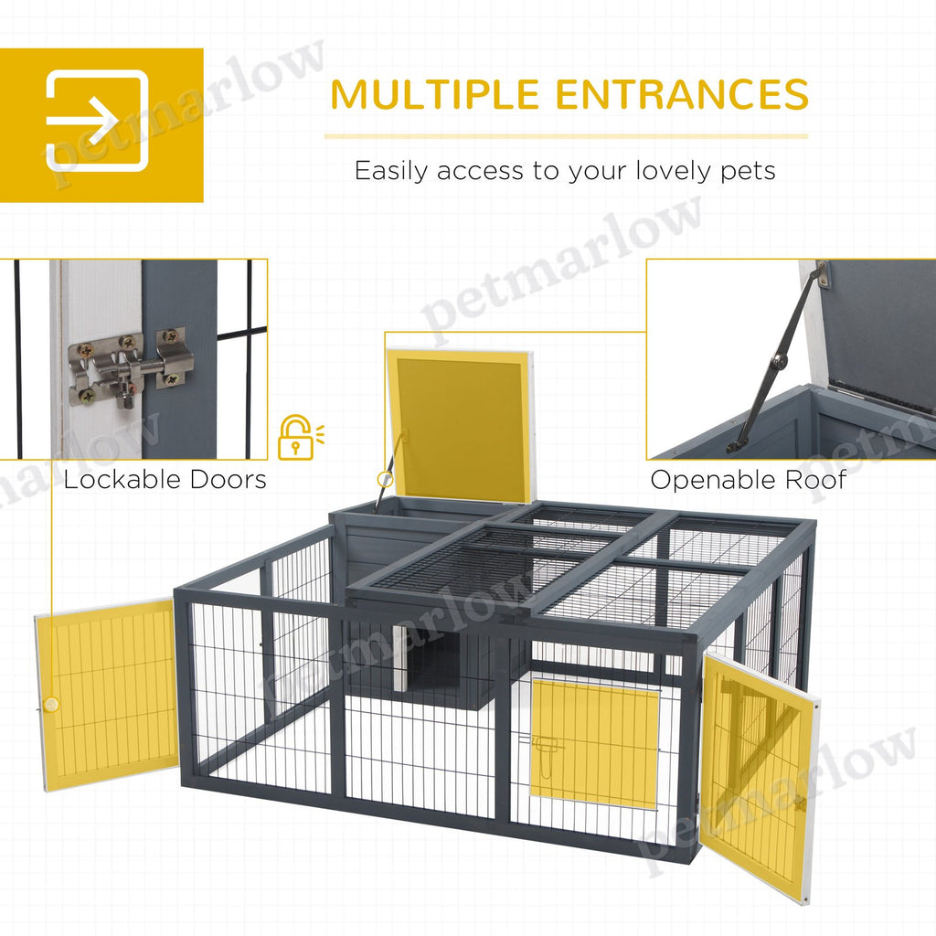 Rabbit Hutch for Small Animals with Open-Air Run – view 4