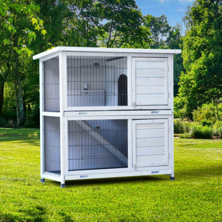 Rabbit Hutch Outdoor With Removable Trays for Small Animals