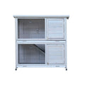 Rabbit Hutch Outdoor With Removable Trays for Small Animals – Gray