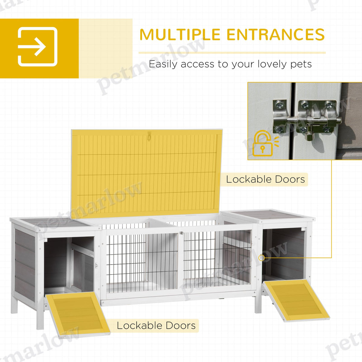 Rabbit Hutch with Pull-Out Tray for Indoor Use – view 3