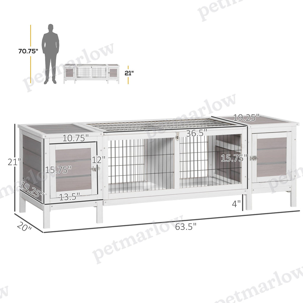Rabbit Hutch with Pull-Out Tray for Indoor Use – view 5