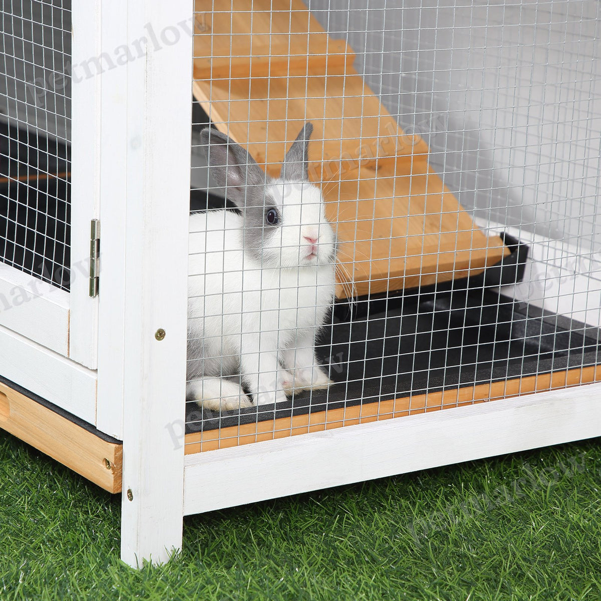 Rabbit Hutch with Run Area for Small Animals – view 3