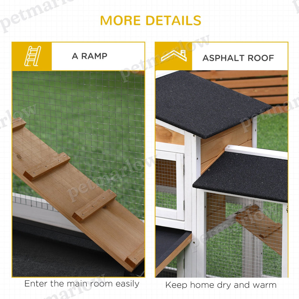 Rabbit Hutch with Run Area for Small Animals – view 5